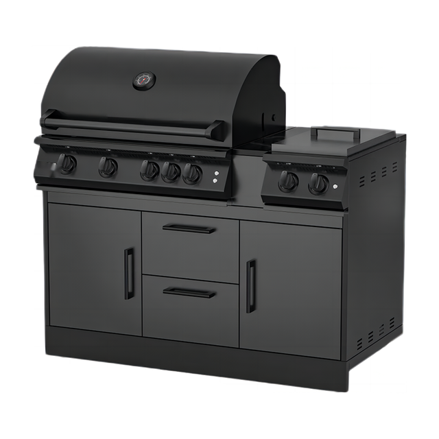 Outdoor Kitchen Stainless Steel 7 Burners BBQ Charcoal Grill with Cabinet