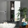 Custom Stainless Steel Metal Wall Mounted with Glass Doors Bathroom Cabinet