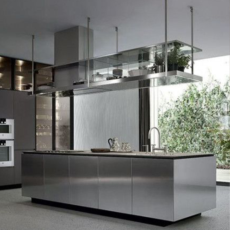 Custom Stainless Steel Kitchen Cabinets with Drawers with Doors for Storage