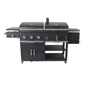 Custom Barbecue Gas Grill 3 Burners Parts Trolley Charcoal Grill Smoker Infrared Side Burner